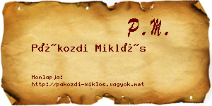 Pákozdi Miklós névjegykártya